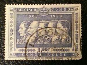 Belgian Congo #301 Stamp 1958 Kings of Belgium 1.50fr Used.