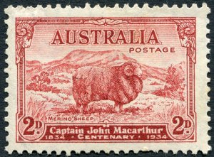 Australia 1934 2d carmine-red SG150 unused