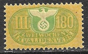 GERMANY NAZI ERA c1940 180 DISABILITY INSURANCE Revenue MNH