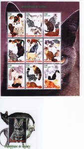 Guinea 1999 CATS Shetlet (9) + S/S (1) FINAL PROOF