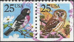 # 2284-2285 USED GROSBEAK AND OWL