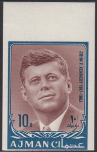 Ajman 1964 MNH Sc #26 IMPERF 10r John F Kennedy, portrait