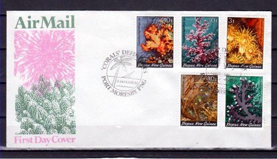 Papua New Guinea, Scott cat. 575-579. Coral Definitive issue. First day cover