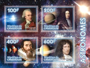 Stamps. Space. Famous people. Astronomes 2019 year 1+1 sheets perforated