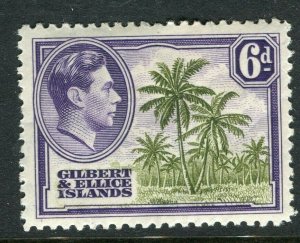 GILBERT ELLICE ISLANDS; 1938 early GVI issue fine Mint hinged 6d. value