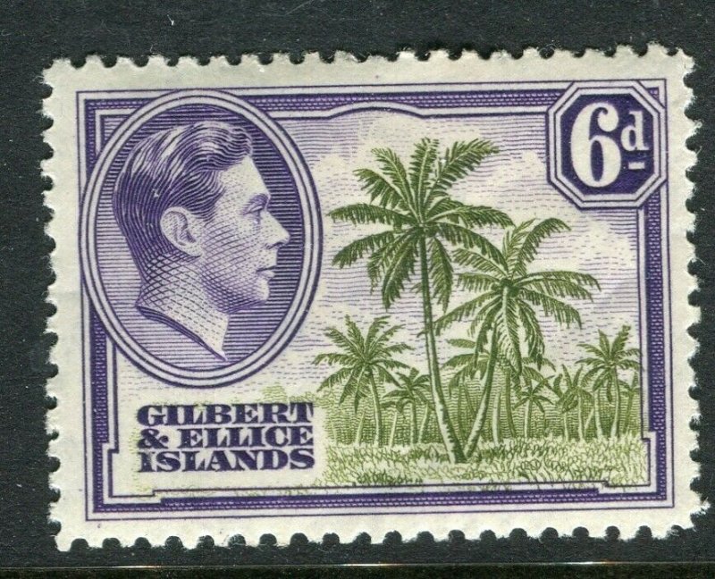 GILBERT ELLICE ISLANDS; 1938 early GVI issue fine Mint hinged 6d. value