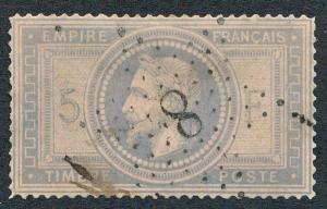 FRANCE 37 USED, 5 FRANC GRAY, F-VF, WAY NICER THAN USUAL.