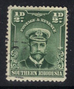 Southern Rhodesia 1924 - 29 KGV 1/2d Blue Green Used SG 1 ( J767 )
