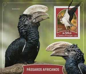 Sao Tome & Principe 2021 MNH African Birds on Stamps Sandgrouse Hornbills 1v S/S