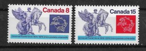 1974 Canada Sc648-9 UPU Centenary MNH