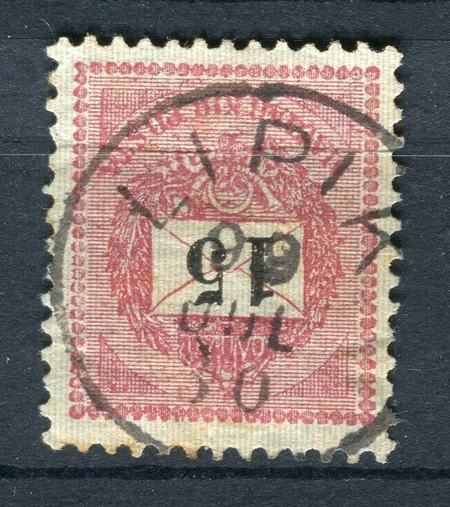HUNGARY; 1890s classic Numeral issue fine used Shade of 15f. POSTMARK Lipik