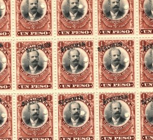 NICARAGUA 1903 *Revolution 1893* ABNCo. SPECIMEN 1p & 50c Blocks{21 & 4} UM MB15