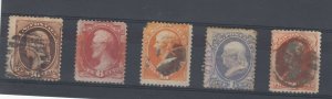 USA 1861/1870 Early Collection Of 5 Values Fine Used JK6840
