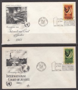 UN New York 88-89 Artcraft Set of 2 Label FDCs