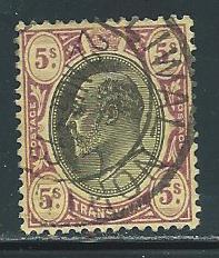 Transvaal 278 5sh Edward VII single Used