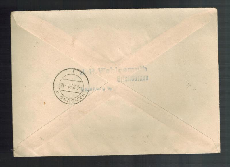 1941 Luxembourg Occupation Cover to Germany Stamp Day Cancel Semi Postals