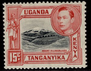 KENYA UGANDA TANGANYIKA GVI SG137, 15c black & rose-red, M MINT. Cat £45.