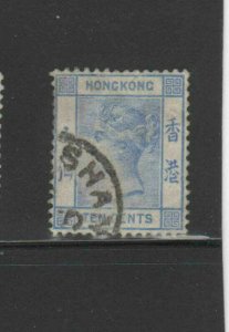 HONG KONG #45  1900   10c  QUEEN VICTORIA    USED F-VF  b