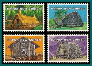 Papua New Guinea 1976 Traditional Dwellings, MNH  433-436,SG305-SG308