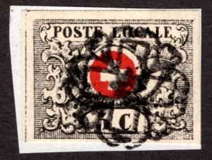 1850, Switzerland 5c, Used Forgery, Sc 2L6