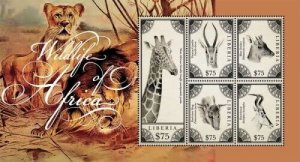 Liberia - 2012 - WILDLIFE OF AFRICA - Sheet of 5 Stamps - MNH