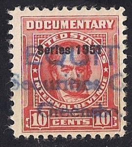 #R567 10 cents SUPER CANCEL (1951) Documentary Stamp used F-VF