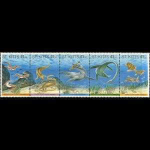 ST.KITTS 1994 - Scott# 372 Dinosaurs Set of 5 NH