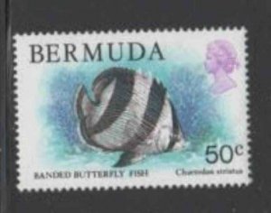 BERMUDA #375 1978 50c BANDED BUTTERFLY FISH MINT VF NH O.G