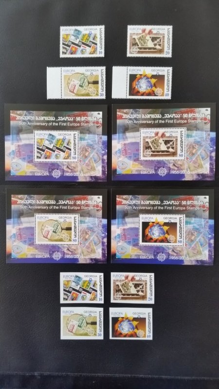 50th anniversary of EUROPA stamps - Georgia - 4x Bl + 2x set ** MNH