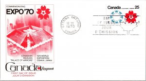 Canada 1970 FDC - Commemorating Expo '70 (Red) - Ottawa, Ont - J9012