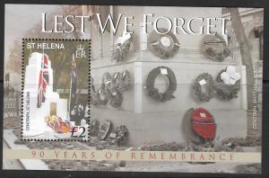 ST.HELENA SGMS1083 2008 END OF WORLD WAR I MNH