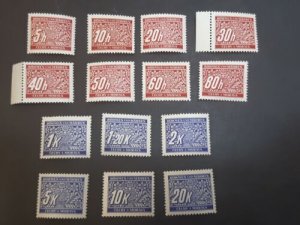 Bohemia and Moravia WWII 1939 Due stamps ** MNH Full set 1-14