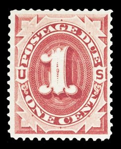 Scott J22 1891 1c Bright Claret Postage Due Mint VF OG LH Cat $30