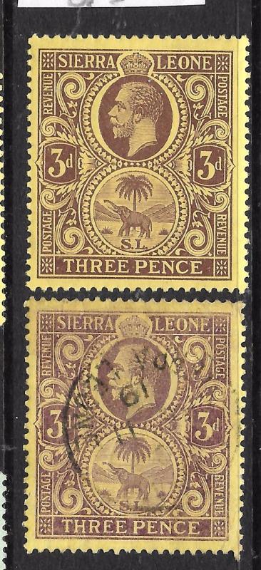 SIERRA LEONE  1912-21   3d   KGV   M&U  SG 116b