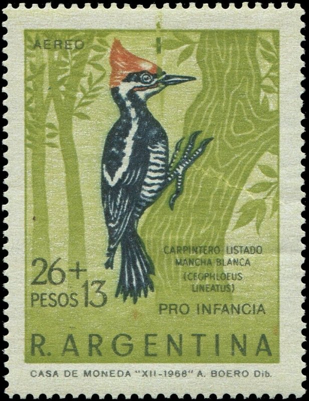 Argentina 1969 Sc B52, CB40 Birds Duck Woodpecker