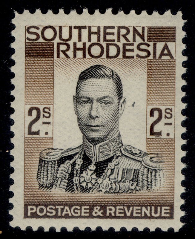 SOUTHERN RHODESIA GVI SG50, 2s black & brown, LH MINT. Cat £30.