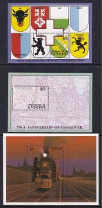 St Vincent Grenadines 815-817 Souvenir Sheets MNH VF