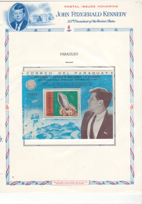 PARAGUAY 1965 KENNEDY #911 - 918 + #918A MNH C.V. $28.75