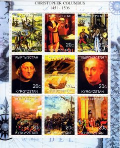 Kyrgyzstan 2000 Tribute to Christopher COLUMBUS (1451-1506) Sheetlet Perf (9)MNH