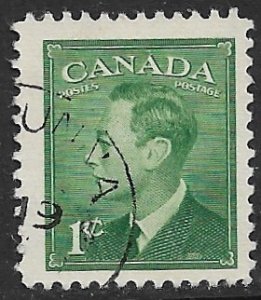 CANADA 1949 KGVI 1c Bilingual Portrait Issue Sc 284 VFU