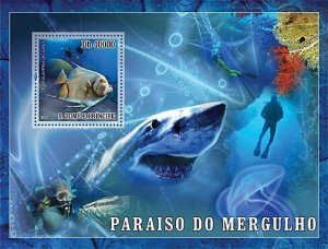 SAO TOME - 2007 - Diving, Fish, Turtles - Perf Souv Sheet - Mint Never Hinged