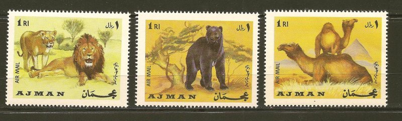 Ajman Wild Animal Stamps Lion Bear Camel MNH