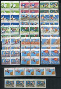 Australia 1106-1120, 1185-86 Sports Stamp Blocks and Strips MNH