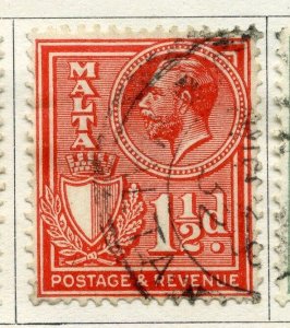 MALTA    1930 early GV issue 1.5d. fine used value