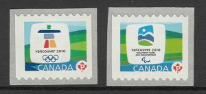 qnp. LARGE COIL pair = Vancouver 2010 OLYMPIC EMBLEMS MNH Canada 2009 #2306-07