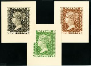 Great Britain Stamps 3x Engraving on Sc#1 Real Nice Looking