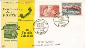 New Caledonia Scott 312, 317 Rubber Stamp Address.