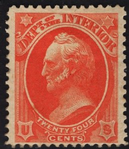 US #O22 24c Vermillion Dept. of Interior MINT NO GUM SCV $85.00