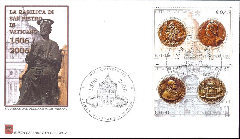 2006 - VATICAN - Scott #1332-1333 - FDC