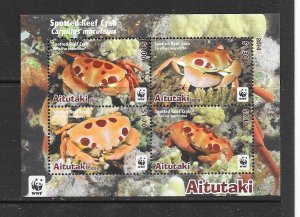 AITUTAKI #626a  SPOTTED REEF CRAB  WWF  MNH